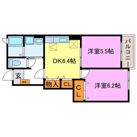 ルミエール日野Ⅱの物件間取画像